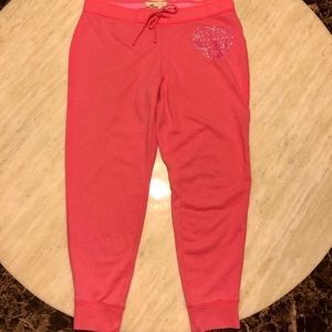 Hollister Pink Heart Sweatpants L